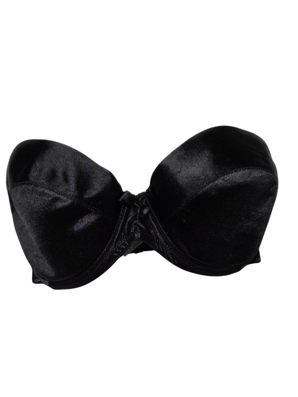 Wonderbra Push Up Bra Size 36D Black Satin Finish Lightly Padded Underwire